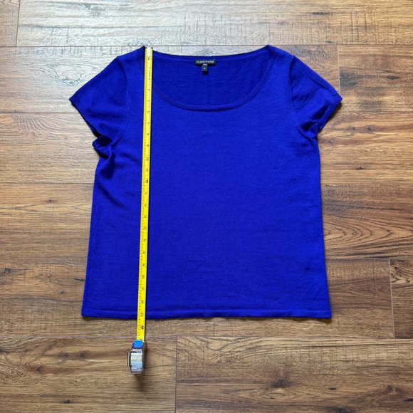 Eileen Fisher Women’s 100% Cashmere Crew Short Sleeve Sweater Tee Size Medium - Picture 3 of 7